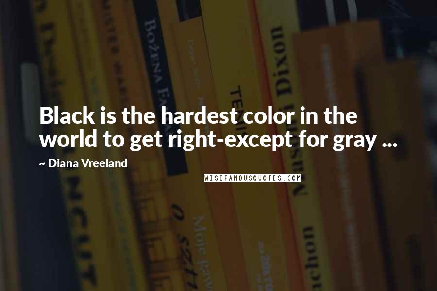 Diana Vreeland Quotes: Black is the hardest color in the world to get right-except for gray ...