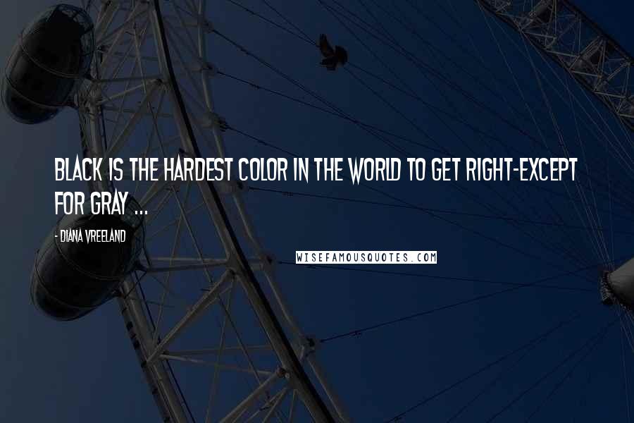 Diana Vreeland Quotes: Black is the hardest color in the world to get right-except for gray ...