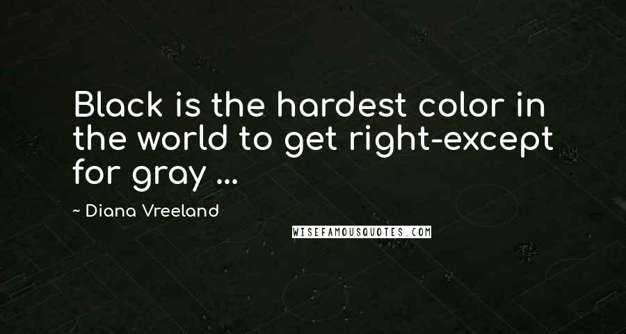 Diana Vreeland Quotes: Black is the hardest color in the world to get right-except for gray ...