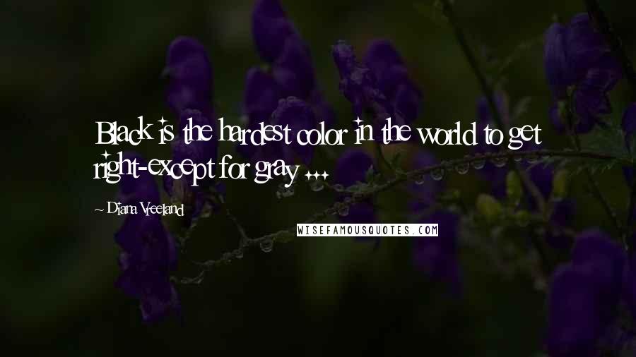 Diana Vreeland Quotes: Black is the hardest color in the world to get right-except for gray ...