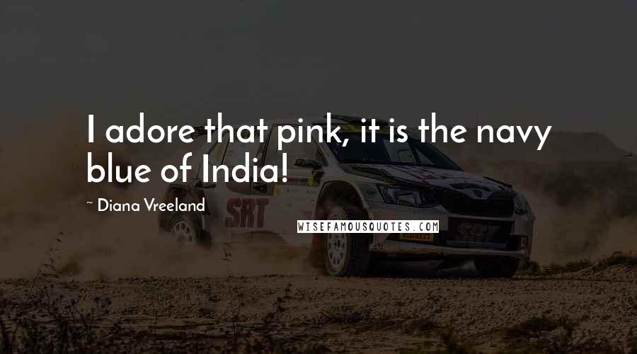 Diana Vreeland Quotes: I adore that pink, it is the navy blue of India!