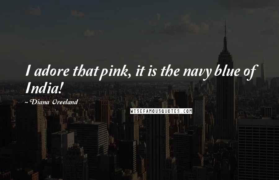 Diana Vreeland Quotes: I adore that pink, it is the navy blue of India!