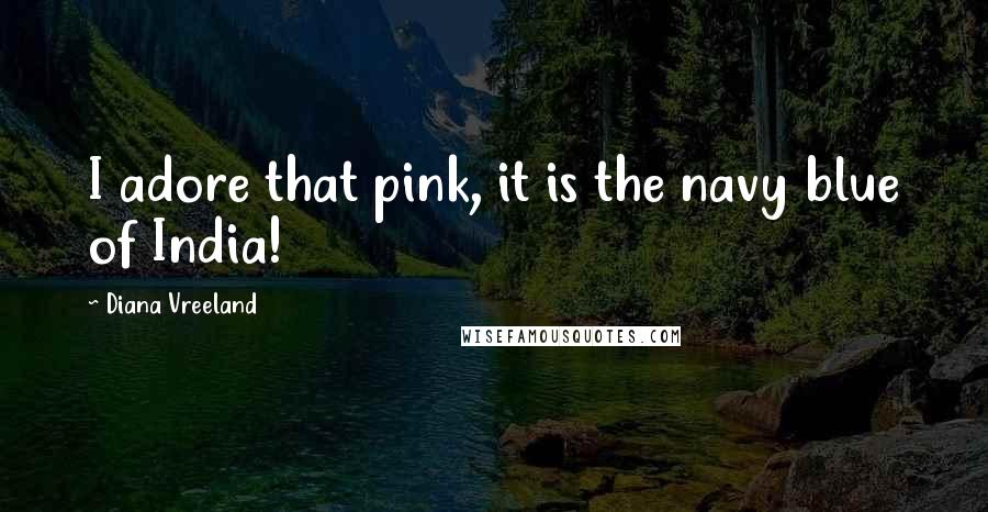Diana Vreeland Quotes: I adore that pink, it is the navy blue of India!