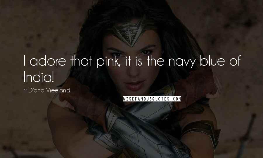 Diana Vreeland Quotes: I adore that pink, it is the navy blue of India!