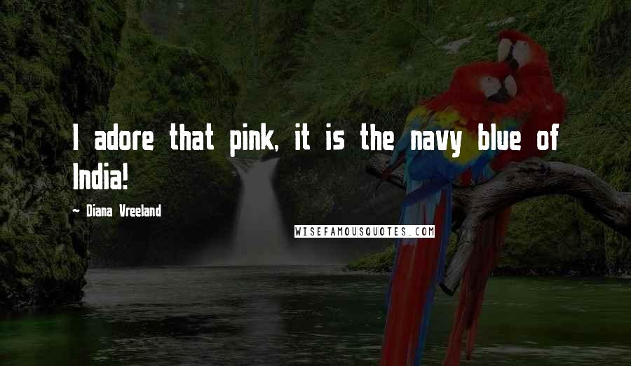 Diana Vreeland Quotes: I adore that pink, it is the navy blue of India!