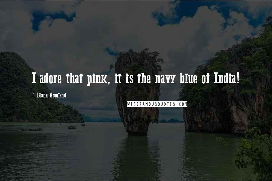 Diana Vreeland Quotes: I adore that pink, it is the navy blue of India!