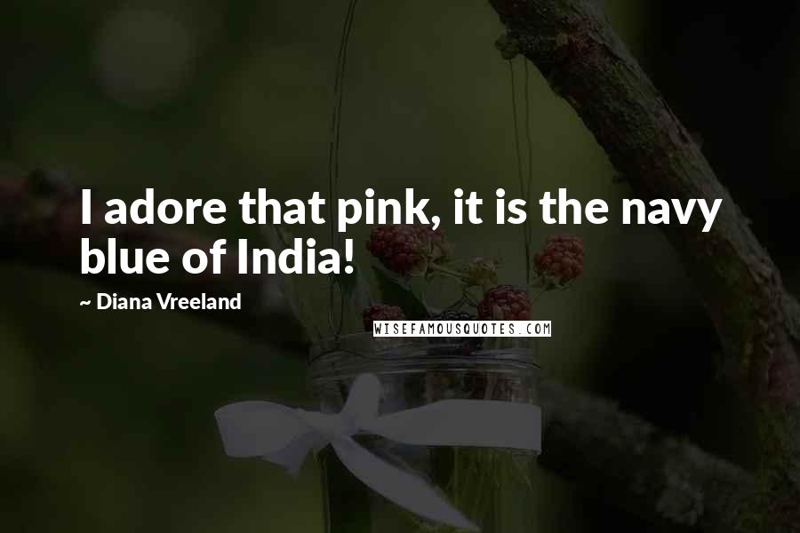 Diana Vreeland Quotes: I adore that pink, it is the navy blue of India!