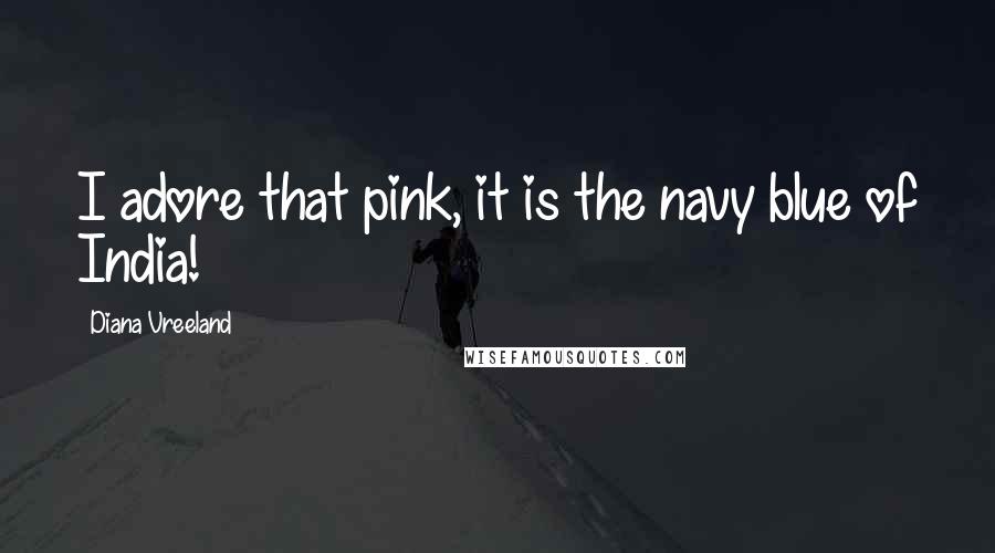 Diana Vreeland Quotes: I adore that pink, it is the navy blue of India!