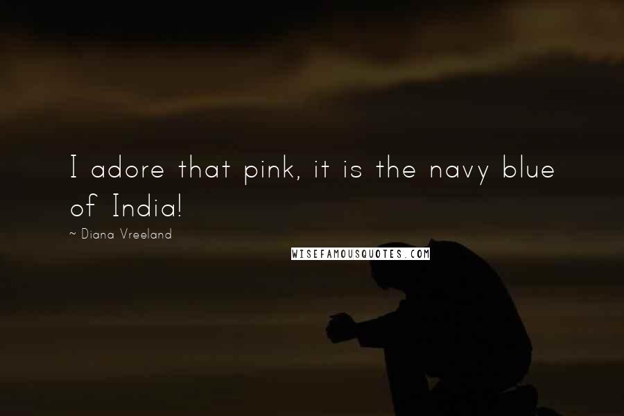 Diana Vreeland Quotes: I adore that pink, it is the navy blue of India!