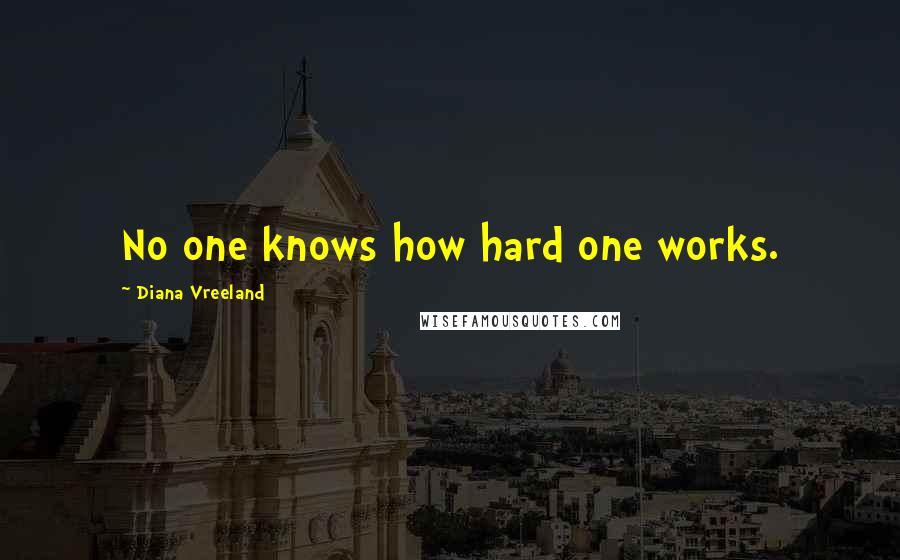 Diana Vreeland Quotes: No one knows how hard one works.