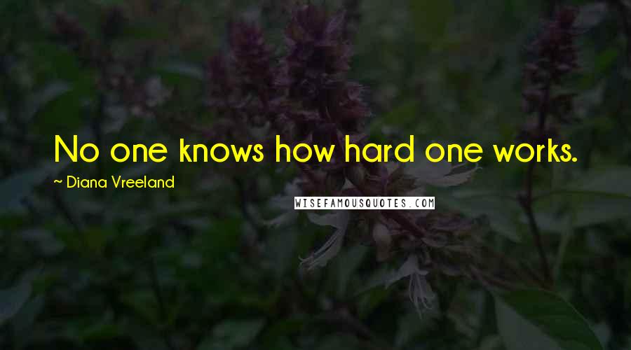 Diana Vreeland Quotes: No one knows how hard one works.