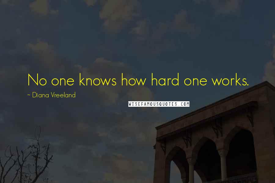 Diana Vreeland Quotes: No one knows how hard one works.