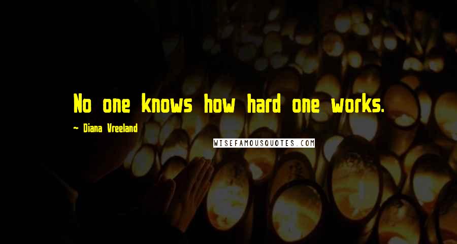 Diana Vreeland Quotes: No one knows how hard one works.