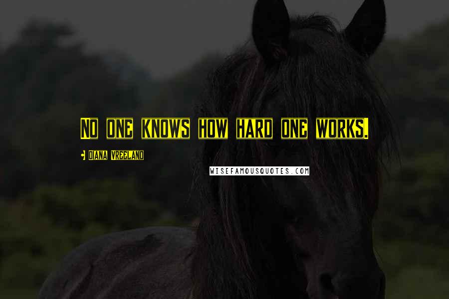 Diana Vreeland Quotes: No one knows how hard one works.