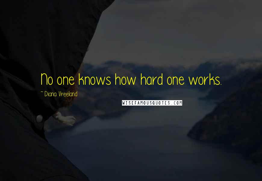 Diana Vreeland Quotes: No one knows how hard one works.