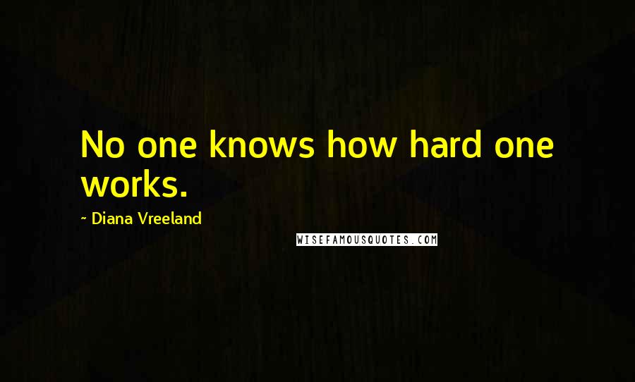 Diana Vreeland Quotes: No one knows how hard one works.