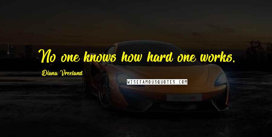 Diana Vreeland Quotes: No one knows how hard one works.