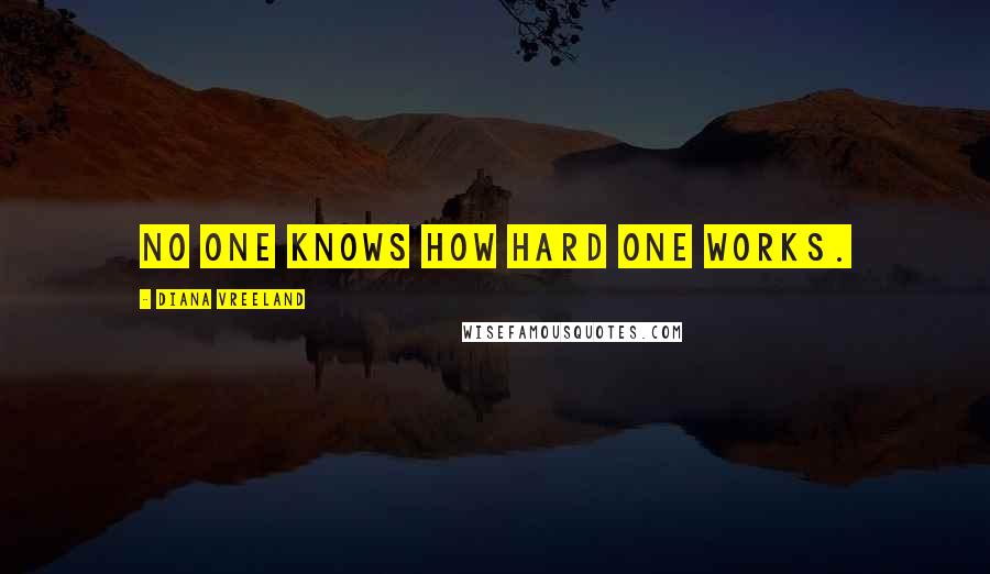 Diana Vreeland Quotes: No one knows how hard one works.