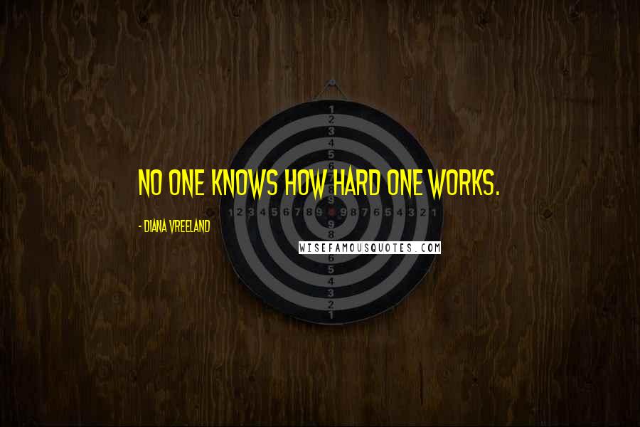 Diana Vreeland Quotes: No one knows how hard one works.