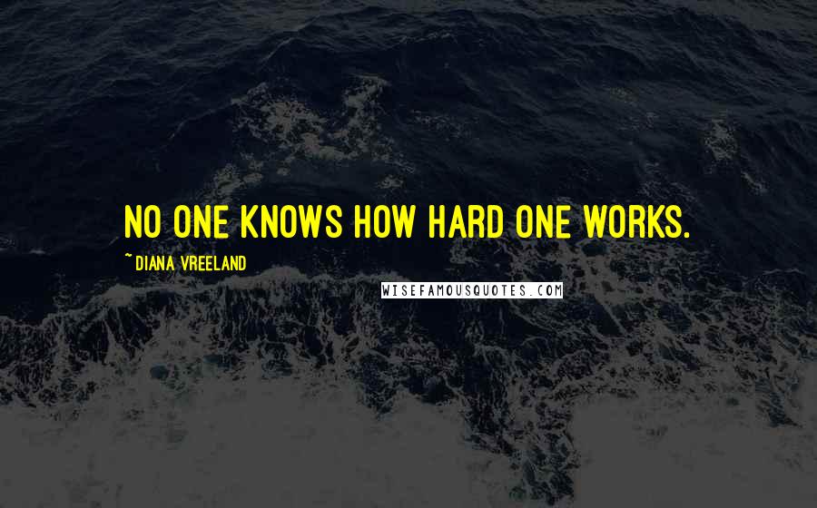 Diana Vreeland Quotes: No one knows how hard one works.