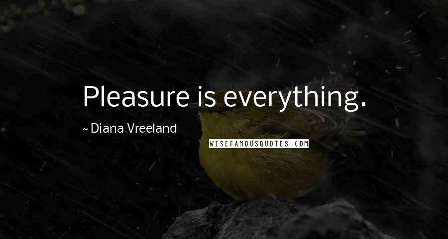 Diana Vreeland Quotes: Pleasure is everything.