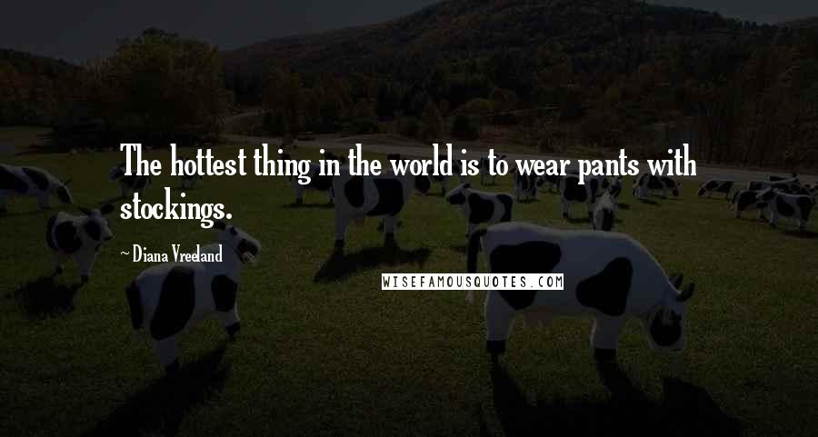 Diana Vreeland Quotes: The hottest thing in the world is to wear pants with stockings.