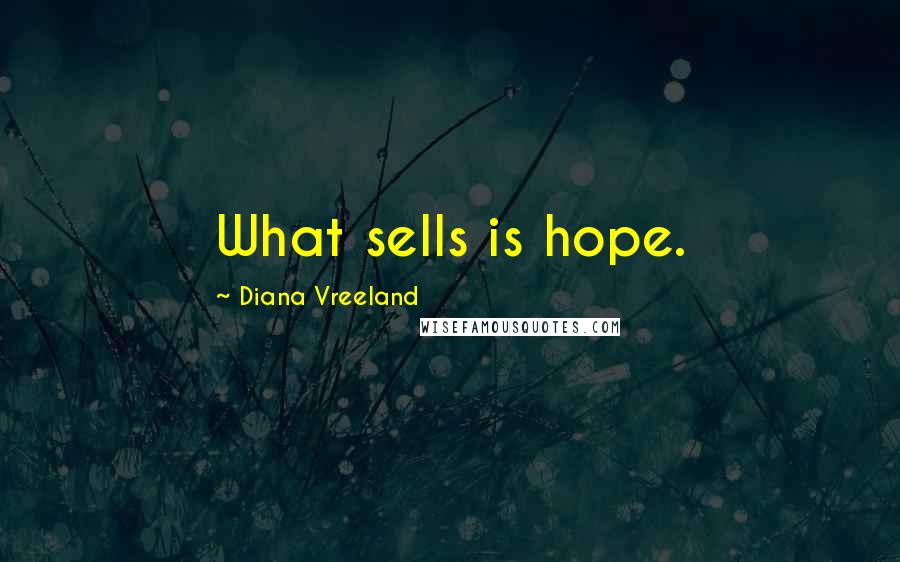 Diana Vreeland Quotes: What sells is hope.