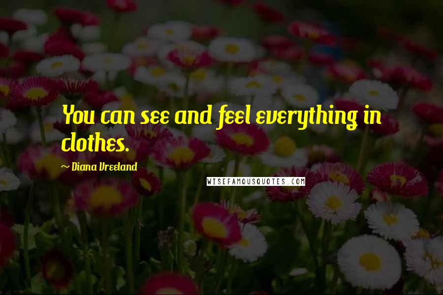 Diana Vreeland Quotes: You can see and feel everything in clothes.
