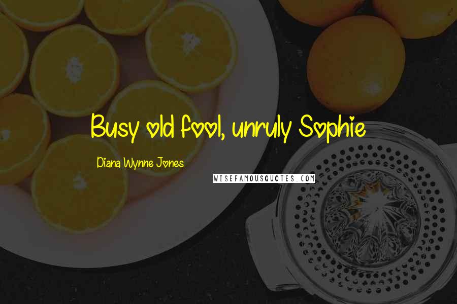 Diana Wynne Jones Quotes: Busy old fool, unruly Sophie