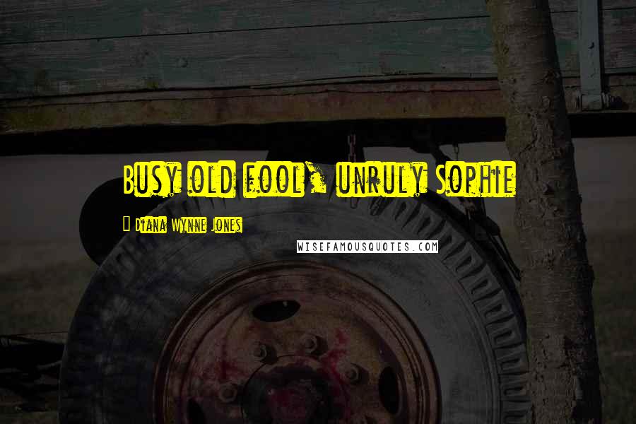 Diana Wynne Jones Quotes: Busy old fool, unruly Sophie