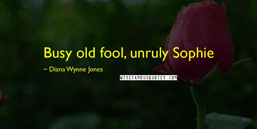 Diana Wynne Jones Quotes: Busy old fool, unruly Sophie