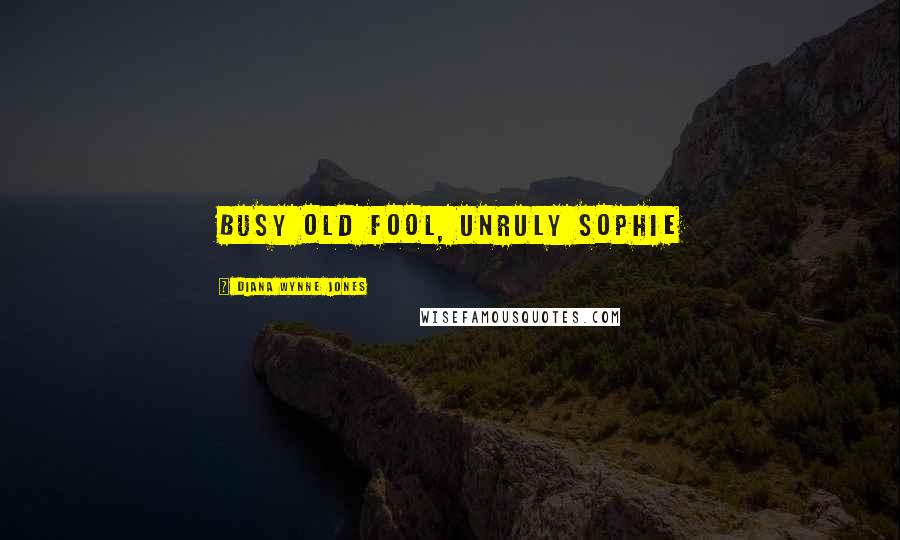 Diana Wynne Jones Quotes: Busy old fool, unruly Sophie