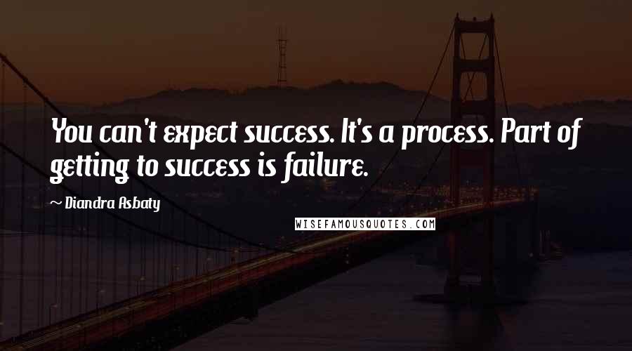 Diandra Asbaty Quotes: You can't expect success. It's a process. Part of getting to success is failure.