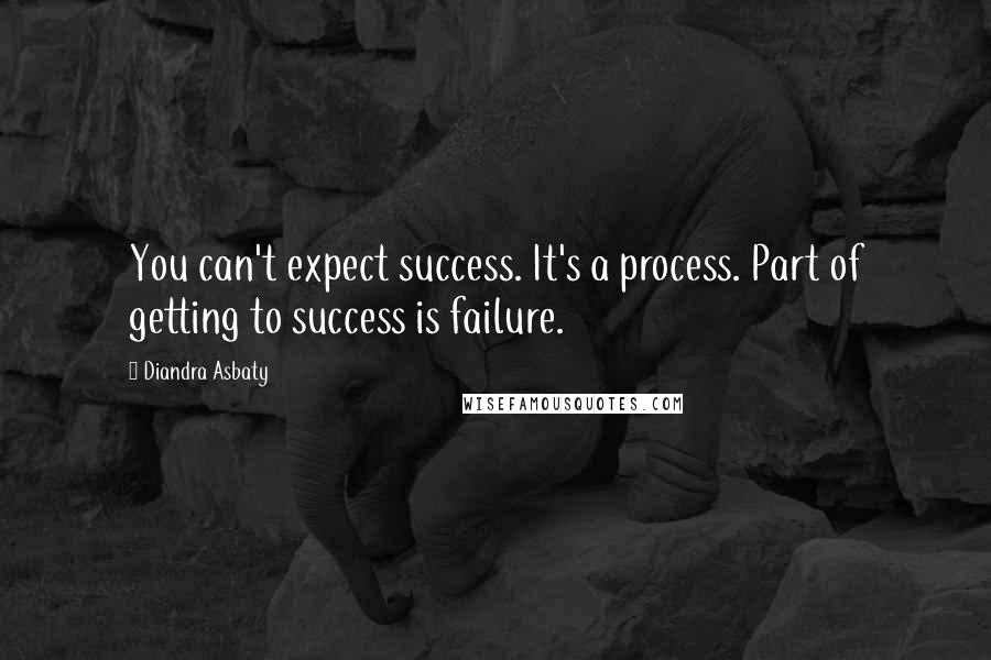Diandra Asbaty Quotes: You can't expect success. It's a process. Part of getting to success is failure.
