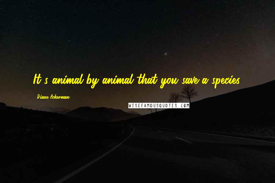 Diane Ackerman Quotes: It's animal by animal that you save a species.