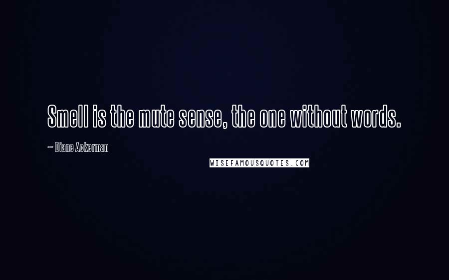 Diane Ackerman Quotes: Smell is the mute sense, the one without words.