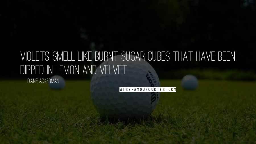 Diane Ackerman Quotes: Violets smell like burnt sugar cubes that have been dipped in lemon and velvet.
