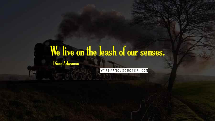 Diane Ackerman Quotes: We live on the leash of our senses.