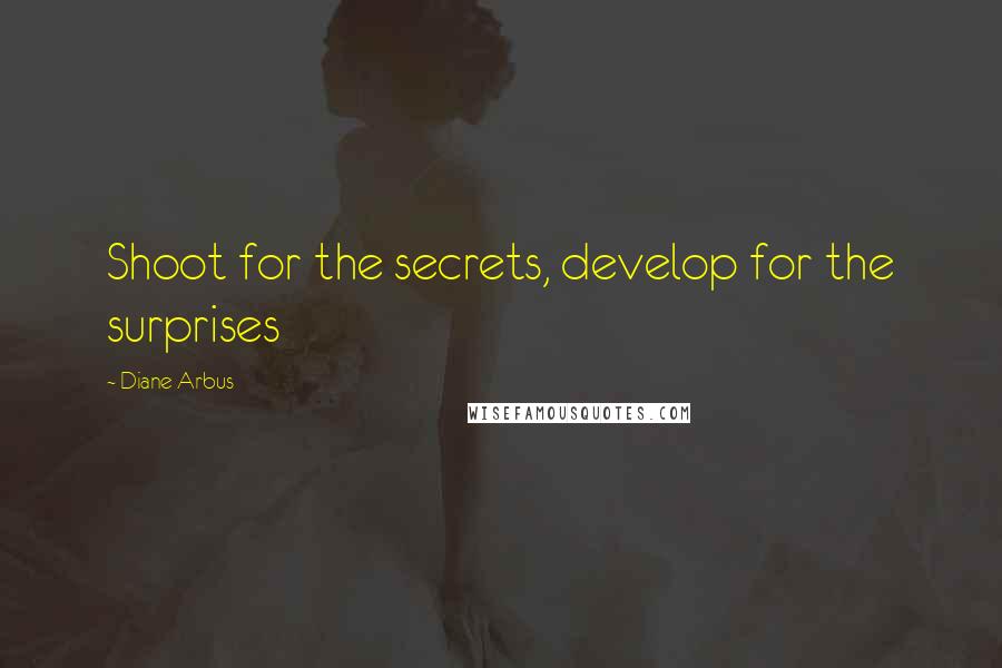 Diane Arbus Quotes: Shoot for the secrets, develop for the surprises