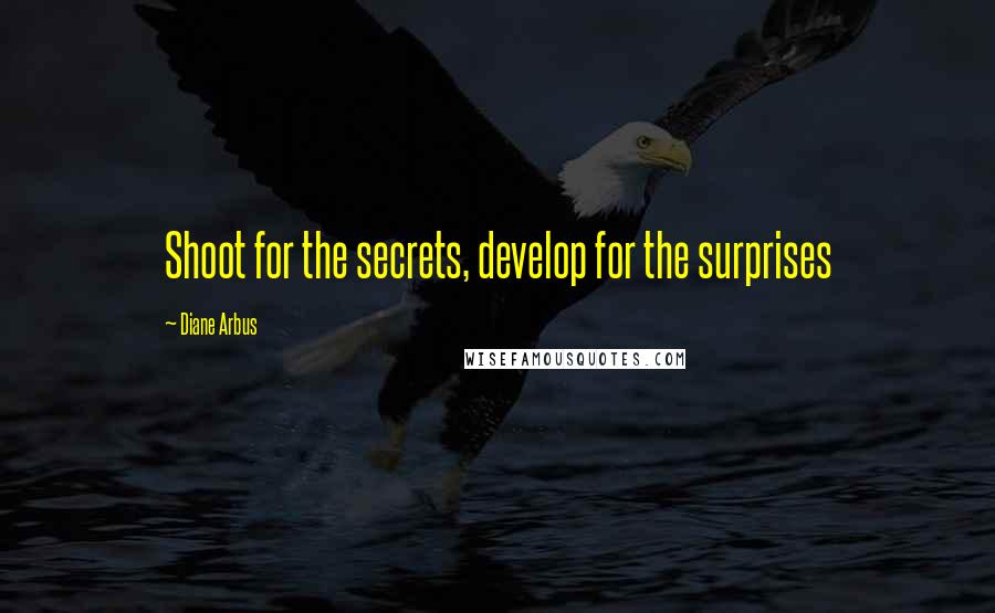 Diane Arbus Quotes: Shoot for the secrets, develop for the surprises