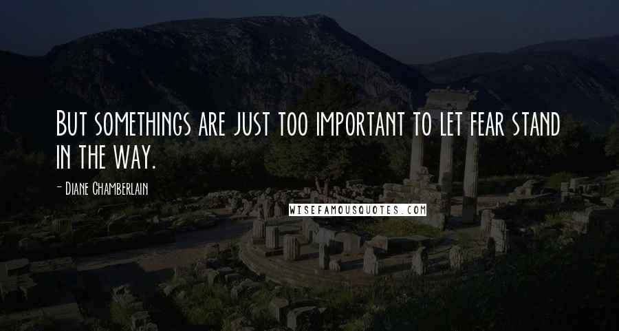 Diane Chamberlain Quotes: But somethings are just too important to let fear stand in the way.