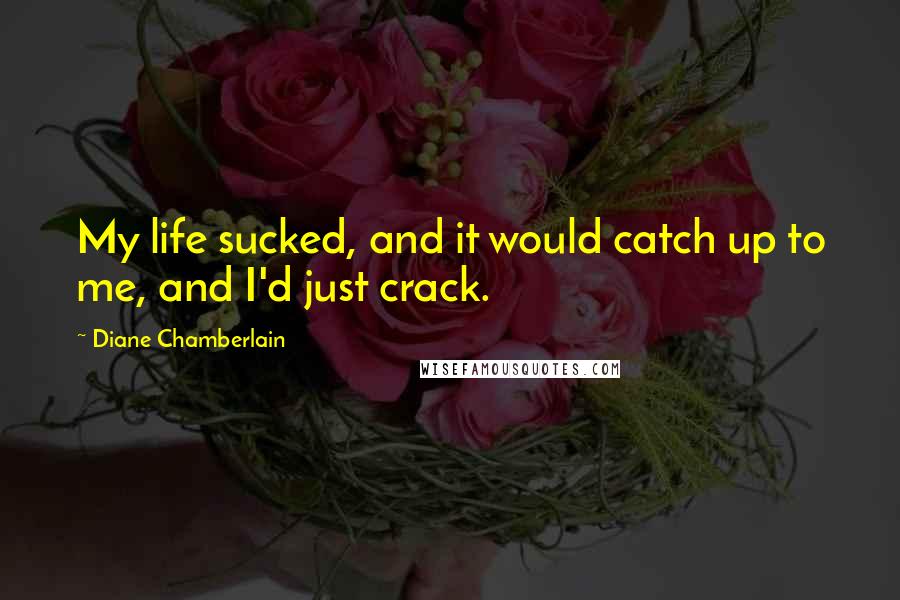 Diane Chamberlain Quotes: My life sucked, and it would catch up to me, and I'd just crack.