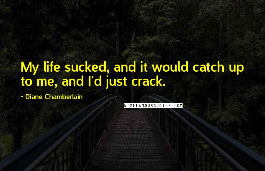 Diane Chamberlain Quotes: My life sucked, and it would catch up to me, and I'd just crack.