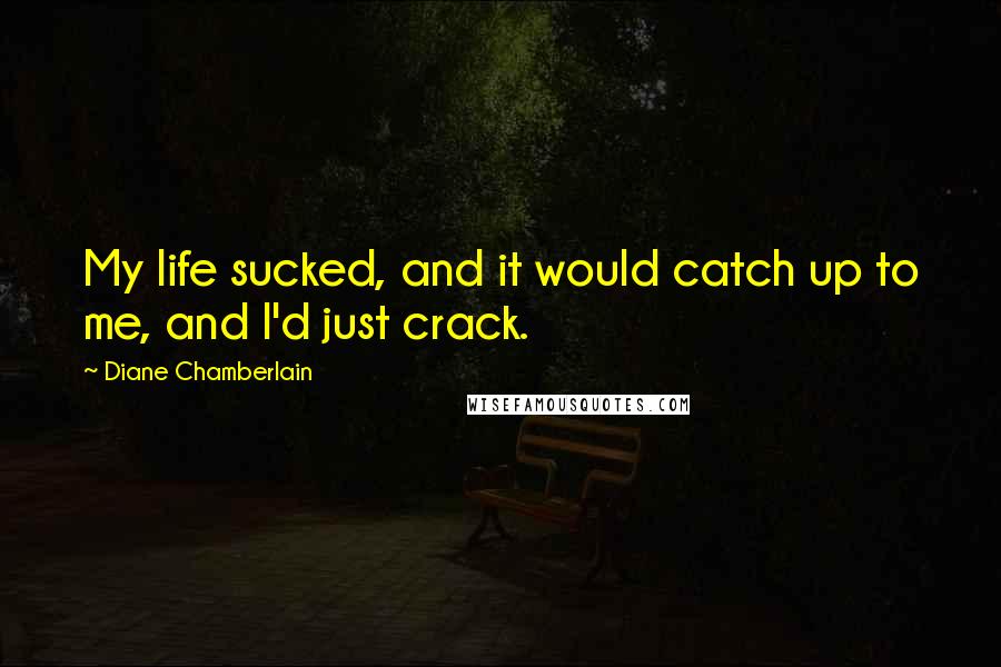 Diane Chamberlain Quotes: My life sucked, and it would catch up to me, and I'd just crack.