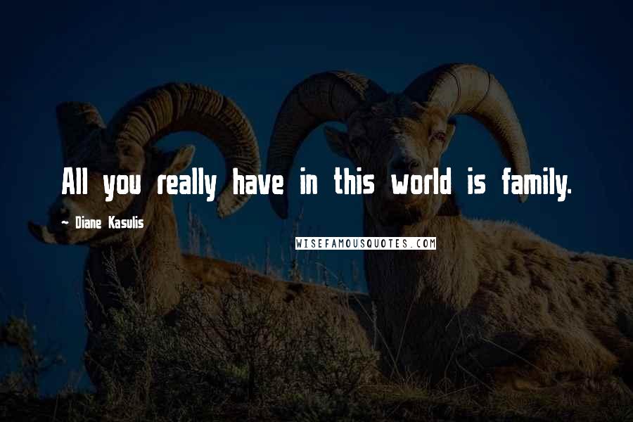 Diane Kasulis Quotes: All you really have in this world is family.