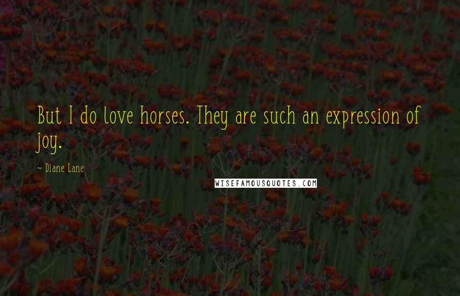Diane Lane Quotes: But I do love horses. They are such an expression of joy.