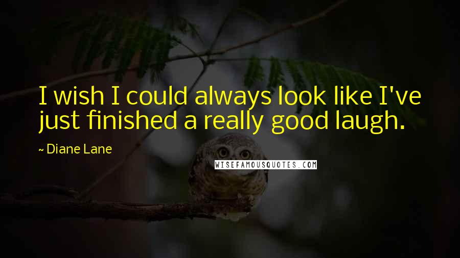 Diane Lane Quotes: I wish I could always look like I've just finished a really good laugh.