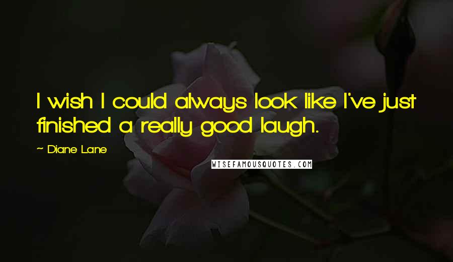 Diane Lane Quotes: I wish I could always look like I've just finished a really good laugh.