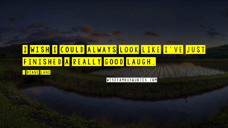 Diane Lane Quotes: I wish I could always look like I've just finished a really good laugh.