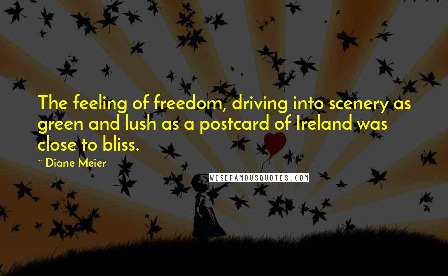 Diane Meier Quotes: The feeling of freedom, driving into scenery as green and lush as a postcard of Ireland was close to bliss.
